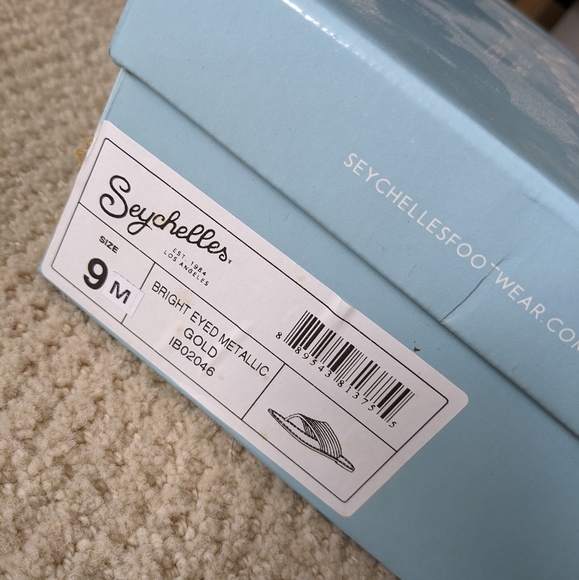 Gold Metallic Genuine Leather Slip On Seychelles Sandals Size 9 US - Picture 10 of 11